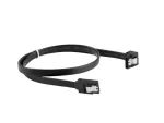 KABEL SATA DATA III (6GB/S) F/F 50CM Z ZATRZASKAMI METALOWYMI KĄTOWY CZARNY LANBERG