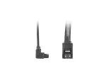 KABEL SATA DATA III (6GB/S) F/F 50CM Z ZATRZASKAMI METALOWYMI KĄTOWY CZARNY LANBERG