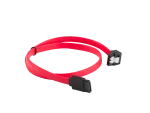KABEL SATA DATA III (6GB/S) F/F 50CM Z ZATRZASKAMI METALOWYMI KĄTOWY DÓŁ/PROSTO CZERWONY LANBERG