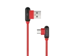 KABEL USB MICRO(M) KĄTOWY LEWO->USB-A(M) 2.0 1M KĄTOWY PRAWO CZERWONY NATEC PRATI