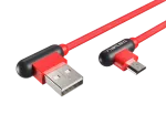 KABEL USB MICRO(M) KĄTOWY LEWO->USB-A(M) 2.0 1M KĄTOWY PRAWO CZERWONY NATEC PRATI