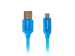 KABEL USB MICRO(M)->USB-A(M) 2.0 1M NIEBIESKI PREMIUM QC 3.0 LANBERG