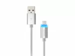 KABEL USB MICRO(M)->USB-A(M) 2.0 1M SREBRNY LED NATEC PRATI