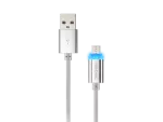 KABEL USB MICRO(M)->USB-A(M) 2.0 1M SREBRNY LED NATEC PRATI