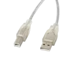 KABEL USB-A(M)->USB-B(M) 2.0 1.8M PRZEZROCZYSTY FERRYT LANBERG