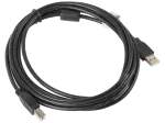 KABEL USB-A(M)->USB-B(M) 2.0 3M CZARNY FERRYT LANBERG