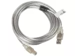 KABEL USB-A(M)->USB-B(M) 2.0 5M PRZEZROCZYSTY FERRYT LANBERG