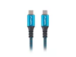 KABEL USB-C M/M USB4 0.5M 100W 8K 30HZ CZARNO-NIEBIESKI LANBERG