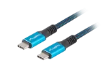 KABEL USB-C M/M USB4 0.5M 100W 8K 30HZ CZARNO-NIEBIESKI LANBERG