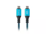 KABEL USB-C M/M USB4 0.5M 240W 8K 60HZ CZARNO-NIEBIESKI LANBERG