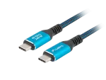 KABEL USB-C M/M USB4 0.5M 240W 8K 60HZ CZARNO-NIEBIESKI LANBERG