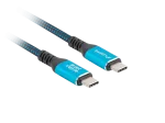 KABEL USB-C M/M USB4 0.5M 240W 8K 60HZ CZARNO-NIEBIESKI LANBERG