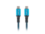 KABEL USB-C M/M USB4 1.2M 100W 8K 30HZ CZARNO-NIEBIESKI LANBERG