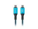 KABEL USB-C M/M USB4 1.5M 240W 8K 60HZ CZARNO-NIEBIESKI LANBERG