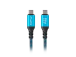 KABEL USB-C M/M USB4 1M 240W 8K 60HZ CZARNO-NIEBIESKI LANBERG