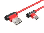 KABEL USB-C(M) KĄTOWY LEWO->USB-A(M) 2.0 1M KĄTOWY LEWO/PRAWO CZERWONY NATEC PRATI