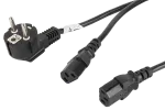KABEL ZASILAJĄCY CEE 7/7->2X IEC 320 C13 2M VDE CZARNY LANBERG