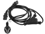 KABEL ZASILAJĄCY CEE 7/7->2X IEC 320 C13 2M VDE CZARNY LANBERG