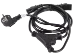 KABEL ZASILAJĄCY CEE 7/7->2X IEC 320 C13 2M VDE CZARNY LANBERG