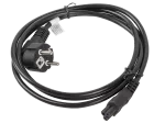 KABEL ZASILAJĄCY LAPTOP (MIKI) CEE 7/7->IEC 320 C5 1.8M VDE CZARNY LANBERG