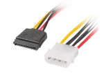KABEL ZASILAJĄCY WEWNĘTRZNY MOLEX(M) 4 PIN->2X SATA(F) 15 PIN 30CM LANBERG