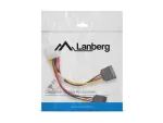 KABEL ZASILAJĄCY WEWNĘTRZNY MOLEX(M)->2X SATA(F) 15CM LANBERG