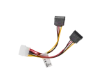 KABEL ZASILAJĄCY WEWNĘTRZNY MOLEX(M)->2X SATA(F) 15CM LANBERG