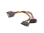 KABEL ZASILAJĄCY WEWNĘTRZNY SATA(M)->2X SATA(F) 15CM KĄTOWY LANBERG