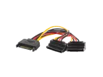 KABEL ZASILAJĄCY WEWNĘTRZNY SATA(M)->2X SATA(F) 15CM KĄTOWY LANBERG