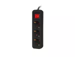 LISTWA PRZEDŁUŻACZ LANBERG 1.5M 3X 230V SCHUKO Z WYŁĄCZNIKIEM KABEL WYKONANY Z PEŁNEJ MIEDZI CZARNA
