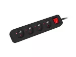 LISTWA PRZEDŁUŻACZ LANBERG 1.5M 4X 230V PL Z WYŁĄCZNIKIEM KABEL WYKONANY Z PEŁNEJ MIEDZI CZARNA