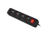 LISTWA PRZEDŁUŻACZ LANBERG 1.5M 4X 230V PL Z WYŁĄCZNIKIEM KABEL WYKONANY Z PEŁNEJ MIEDZI CZARNA