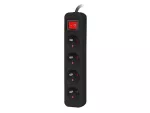 LISTWA PRZEDŁUŻACZ LANBERG 1.5M 4X 230V PL Z WYŁĄCZNIKIEM KABEL WYKONANY Z PEŁNEJ MIEDZI CZARNA