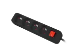 LISTWA PRZEDŁUŻACZ LANBERG 1.5M 4X 230V PL Z WYŁĄCZNIKIEM KABEL WYKONANY Z PEŁNEJ MIEDZI CZARNA