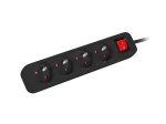 LISTWA PRZEDŁUŻACZ LANBERG 1.5M 4X 230V PL Z WYŁĄCZNIKIEM KABEL WYKONANY Z PEŁNEJ MIEDZI CZARNA