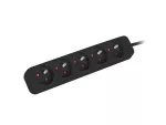 LISTWA PRZEDŁUŻACZ LANBERG 1.5M 5X 230V PL KABEL WYKONANY Z PEŁNEJ MIEDZI CZARNA