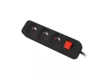 LISTWA PRZEDŁUŻACZ LANBERG 3M 3X 230V PL Z WYŁĄCZNIKIEM KABEL WYKONANY Z PEŁNEJ MIEDZI CZARNA