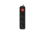 LISTWA PRZEDŁUŻACZ LANBERG 3M 3X 230V PL Z WYŁĄCZNIKIEM KABEL WYKONANY Z PEŁNEJ MIEDZI CZARNA