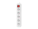 LISTWA PRZEDŁUŻACZ LANBERG 3M 5X 230V PL Z WYŁĄCZNIKIEM KABEL WYKONANY Z PEŁNEJ MIEDZI BIAŁA