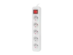 LISTWA PRZEDŁUŻACZ LANBERG 3M 5X 230V PL Z WYŁĄCZNIKIEM KABEL WYKONANY Z PEŁNEJ MIEDZI BIAŁA