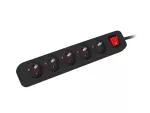LISTWA PRZEDŁUŻACZ LANBERG 3M 5X 230V PL Z WYŁĄCZNIKIEM KABEL WYKONANY Z PEŁNEJ MIEDZI CZARNA
