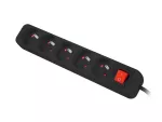 LISTWA PRZEDŁUŻACZ LANBERG 3M 5X 230V PL Z WYŁĄCZNIKIEM KABEL WYKONANY Z PEŁNEJ MIEDZI CZARNA