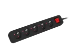 LISTWA PRZEDŁUŻACZ LANBERG 3M 5X 230V PL Z WYŁĄCZNIKIEM KABEL WYKONANY Z PEŁNEJ MIEDZI CZARNA