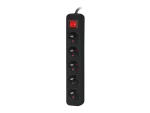LISTWA PRZEDŁUŻACZ LANBERG 3M 5X 230V PL Z WYŁĄCZNIKIEM KABEL WYKONANY Z PEŁNEJ MIEDZI CZARNA