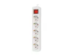 LISTWA PRZEDŁUŻACZ LANBERG 3M 5X 230V SCHUKO Z WYŁĄCZNIKIEM KABEL WYKONANY Z PEŁNEJ MIEDZI BIAŁA