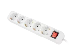 LISTWA PRZEDŁUŻACZ LANBERG 3M 5X 230V SCHUKO Z WYŁĄCZNIKIEM KABEL WYKONANY Z PEŁNEJ MIEDZI BIAŁA