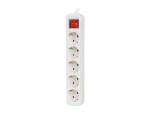 LISTWA PRZEDŁUŻACZ LANBERG 3M 5X 230V SCHUKO Z WYŁĄCZNIKIEM KABEL WYKONANY Z PEŁNEJ MIEDZI BIAŁA