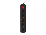LISTWA PRZEDŁUŻACZ LANBERG 3M 5X 230V SCHUKO Z WYŁĄCZNIKIEM KABEL WYKONANY Z PEŁNEJ MIEDZI CZARNA