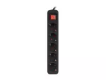 LISTWA PRZEDŁUŻACZ LANBERG 3M 5X 230V SCHUKO Z WYŁĄCZNIKIEM KABEL WYKONANY Z PEŁNEJ MIEDZI CZARNA
