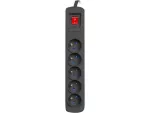 LISTWA ZASILAJĄCA ARMAC R5 3M 5X 230V PL CZARNA WTYK PROSTY